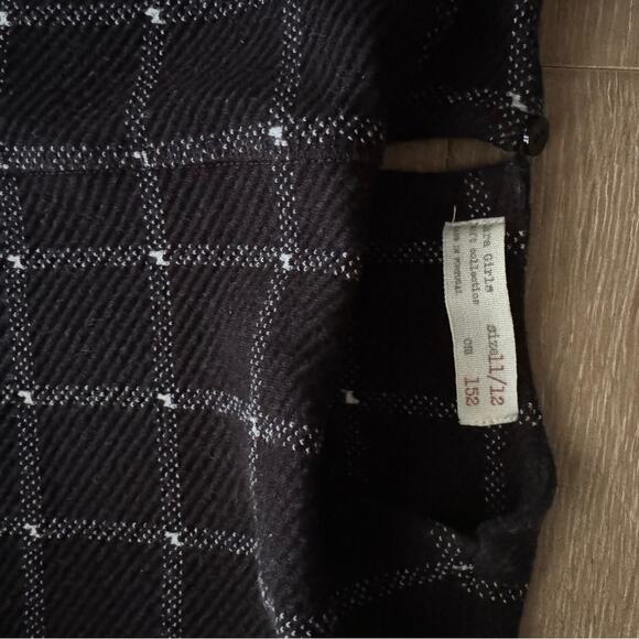 Zara Girls Black and White Short Sleeve Plaid Dress Size 11/12 - Picture 5 of 6